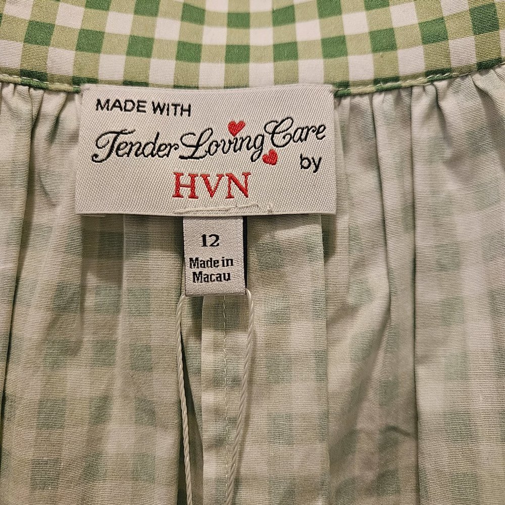Hope Gathered Gingham Cotton-blend Poplin Skirt In Green - Picture 5 of 6